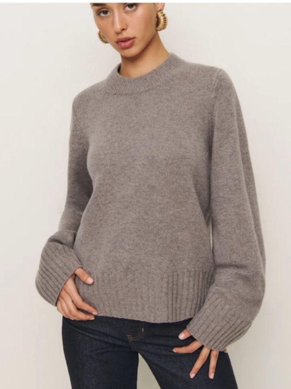 Reformation Calloway Regenerative Wool Crew Sweater XS